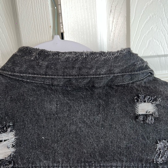 BOOHOO PUFF SLEEVE CROPPED DENIM JACKET SIZE 6 - Picture 6 of 10